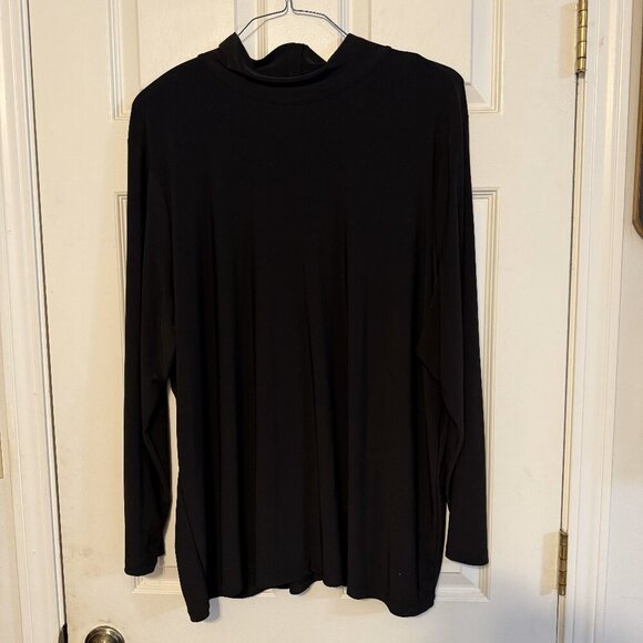CJ Banks Black Stretchy Turtleneck w/buttons | Size 3X | Plus Size - Picture 1 of 5